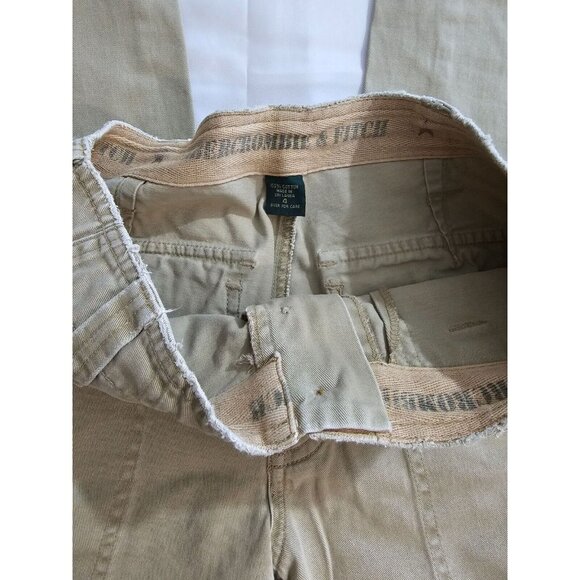 VTG Y2K Abercombie A&F wide leg khaki pants womens sz 4 Button Fly - Picture 7 of 9